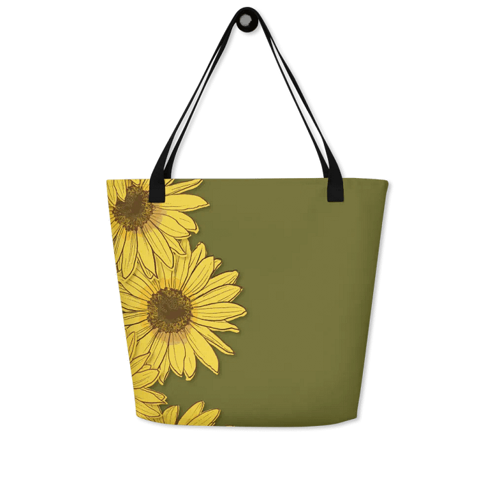 “Sunflower Stripes” Large Tote Bag product image (1)