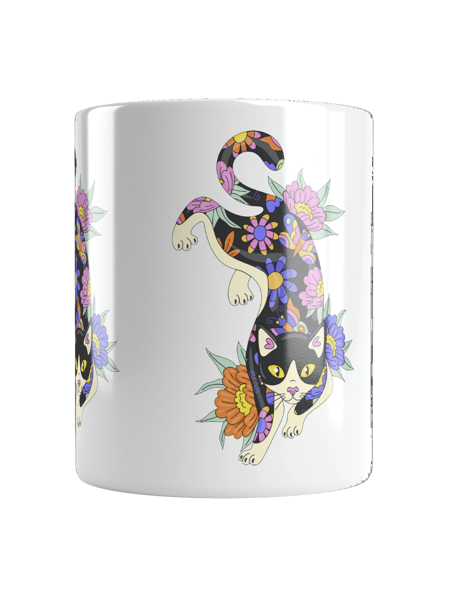 Floras Feline | White Glossy Mug product image (6)