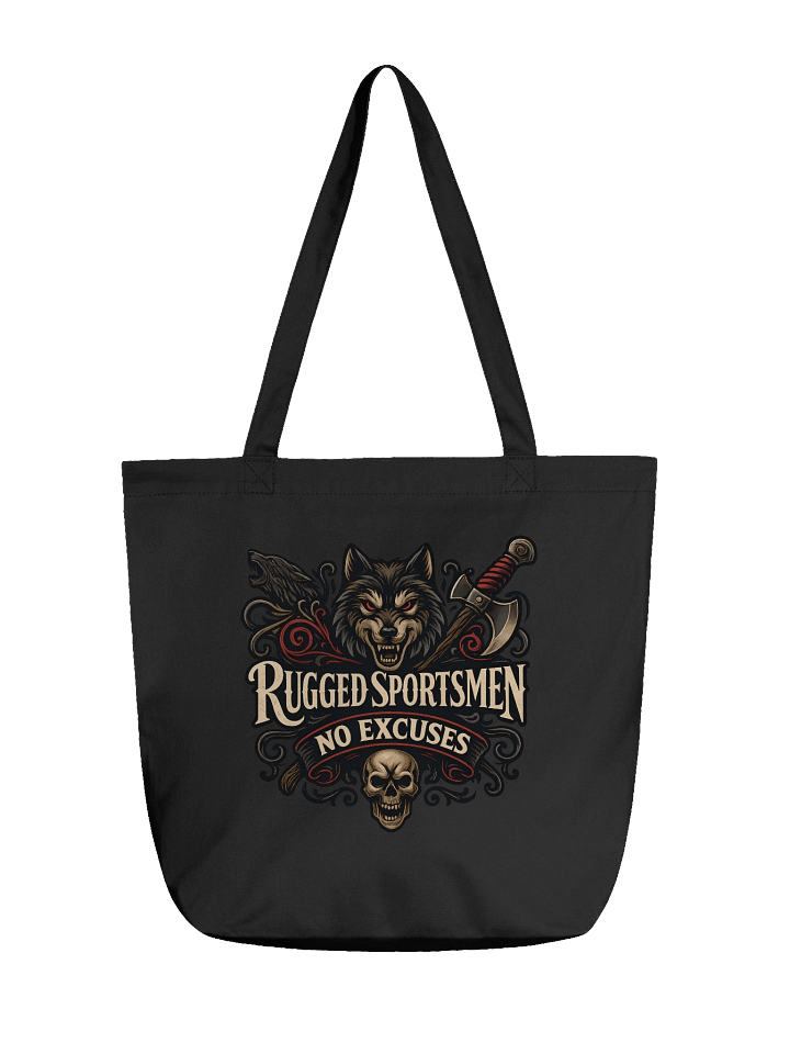 Rugged Sportsmen No Excuses Wolf & Skull Tote Bag product image (1)