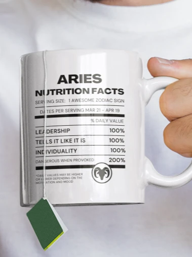 Aries Nutrition Facts Mug product image (1)