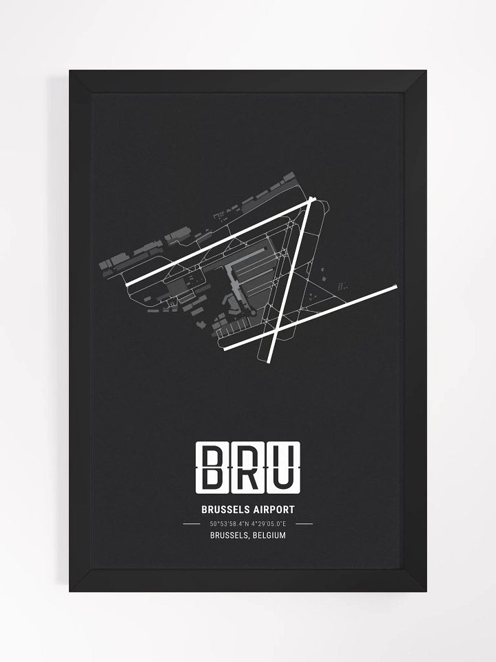 Framed Airport BRU Premium Map On Matt Paper product image (1)