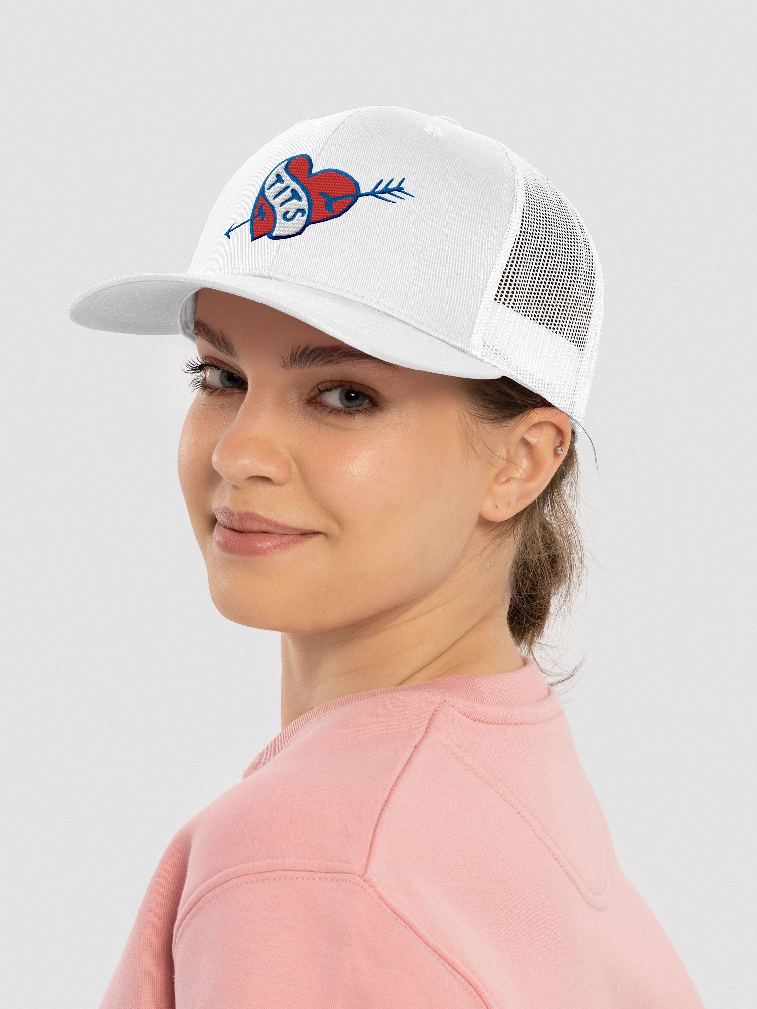 BREAK YOUR HEART LOGO Trucker Hat RWB product image (4)