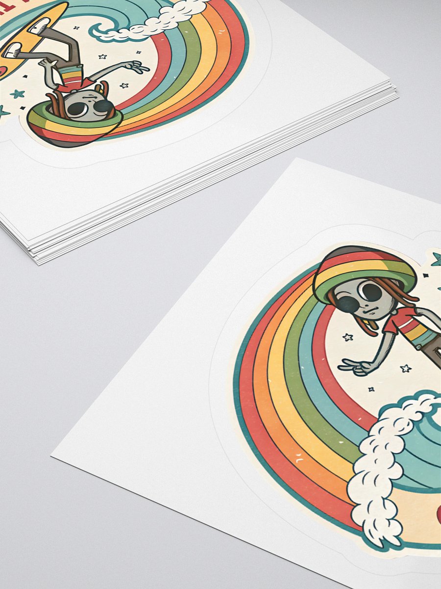 Rasta Alien Kiss Cut Sticker product image (10)