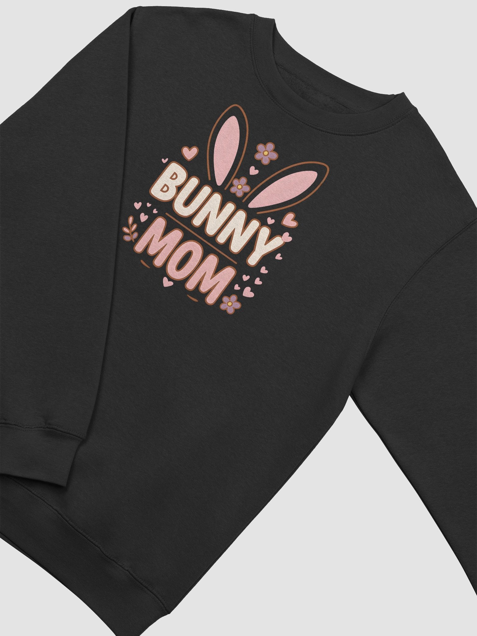 Bunny Mom Sweatshirt | Floral Bunny Ears Animal Lover Pullover for Easter Moms product image (2)