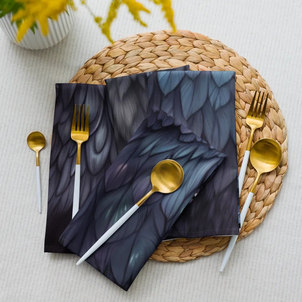 Premium Cloth Napkin Set: Mysterious birds observe product image (2)