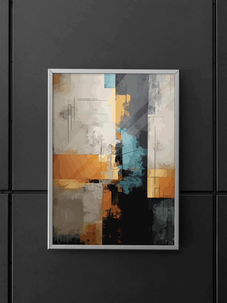 Urban Abstract Artwork Poster, Modern Industrial Wall Art, Rich Earth Tones with Teal Accents, Statement Piece for Home Decor product image (5)
