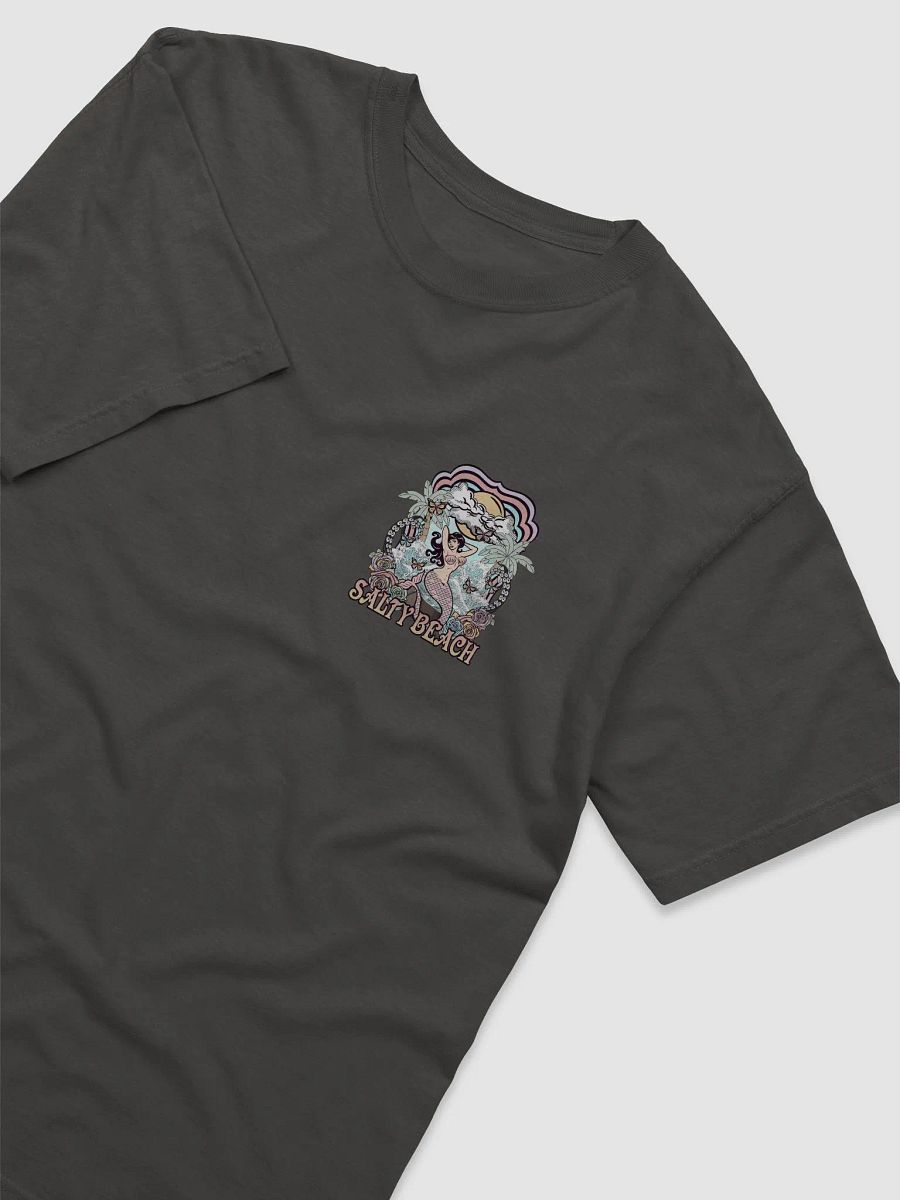 Salty Beach, Mermaid by the Beach Tee (Back Print) | Retro-Style Art Nouveau T-Shirt for Travel and Road Trips product image (23)