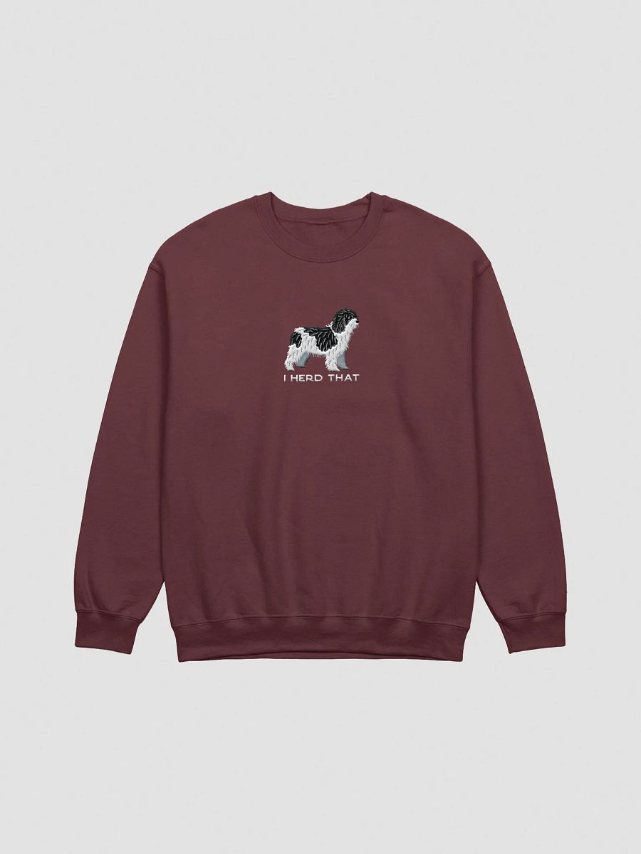 I Herd That Sweatshirt (Embroidered) of a Spanish Water Dog(Black & White) product image (4)