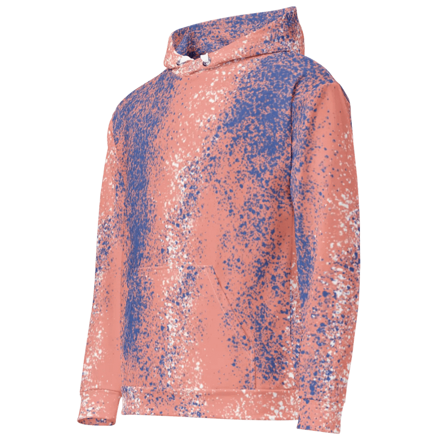 Coral & Blue Speckled Hoodie – Soft, Sporty & Eco-Friendly product image (2)