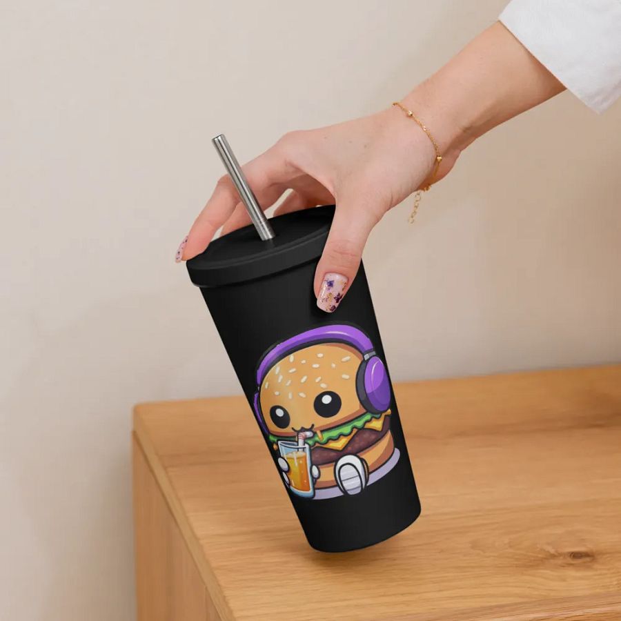 Charming Hamburger Sipping Insulated Tumbler product image (10)