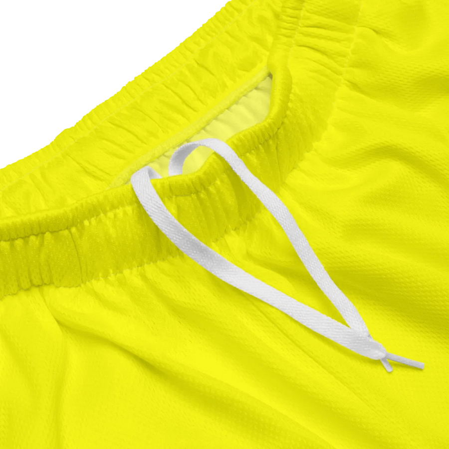 Plain Color Yellow Mesh Shorts product image (4)