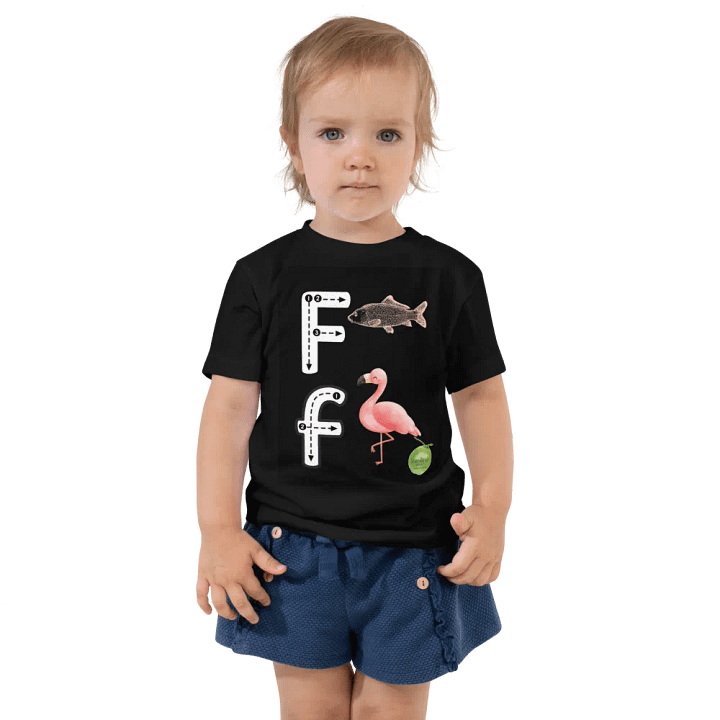 JoBeth Design-Letter Ff 👚 Black Toddler T-Shirt product image (1)