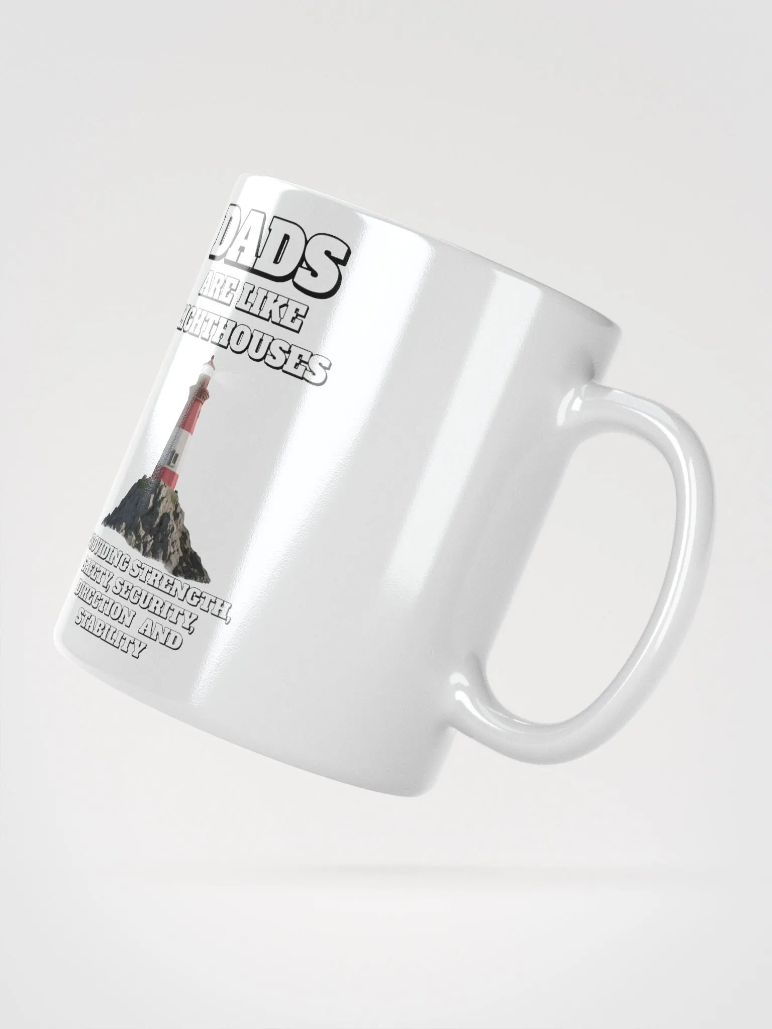 Dads Are Like Lighthouses Inspirational White Mug product image (4)