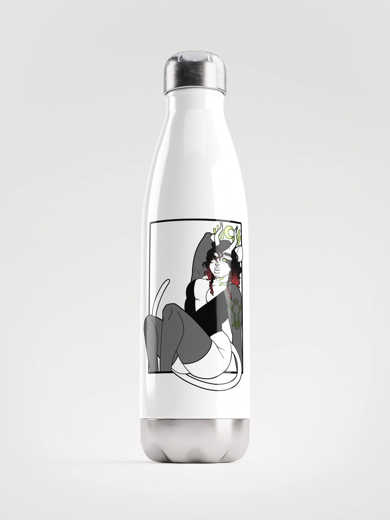 Crow waifu water bottle product image (1)