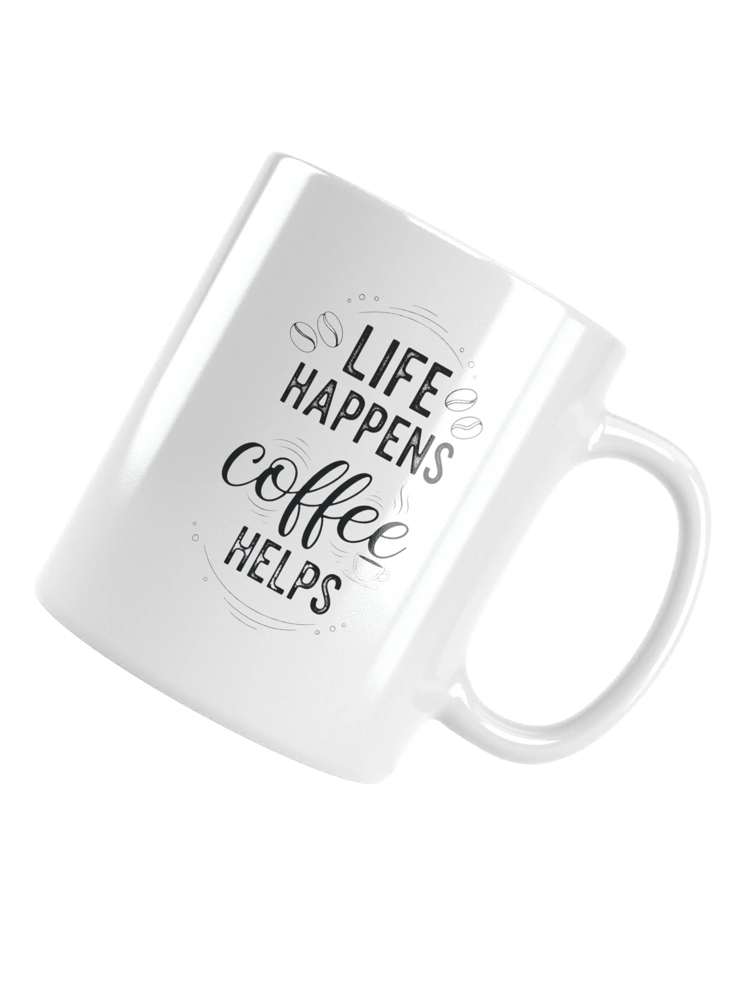 Life Happens Coffee Helps Mug – Funny Inspirational Coffee Cup for Coffee Lovers | Perfect Gift for Morning Boost & Office Humor product image (5)