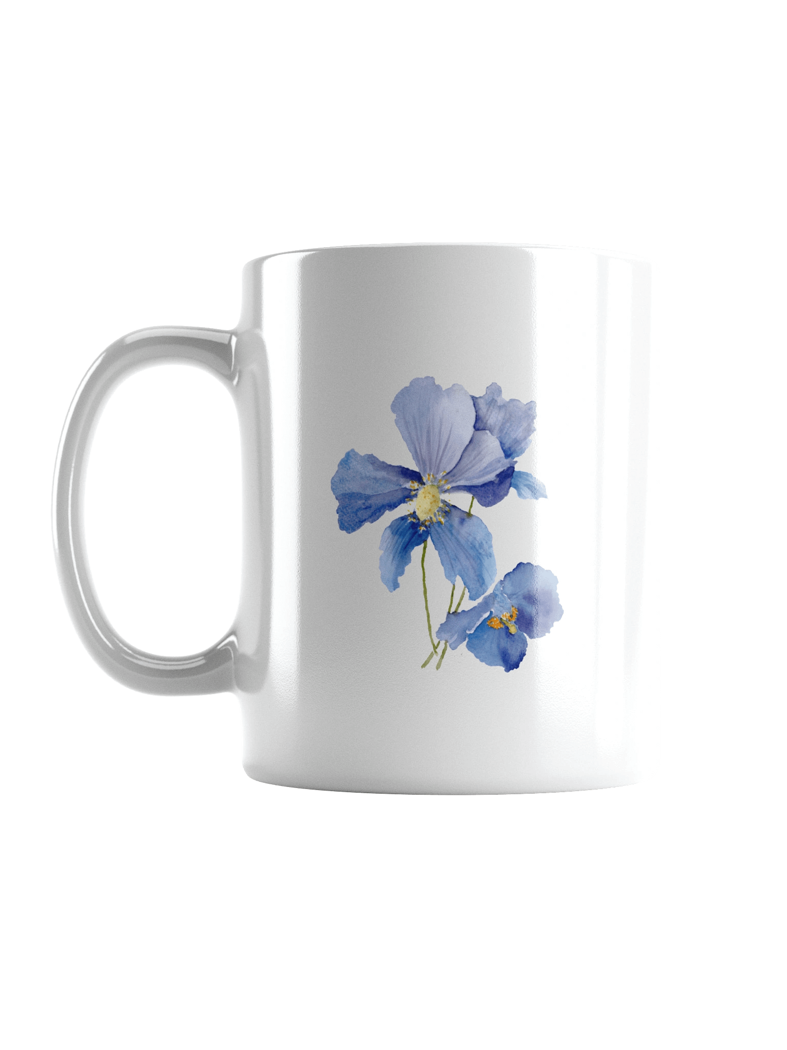 Floral Blue Harmony White Glossy Mug product image (11)