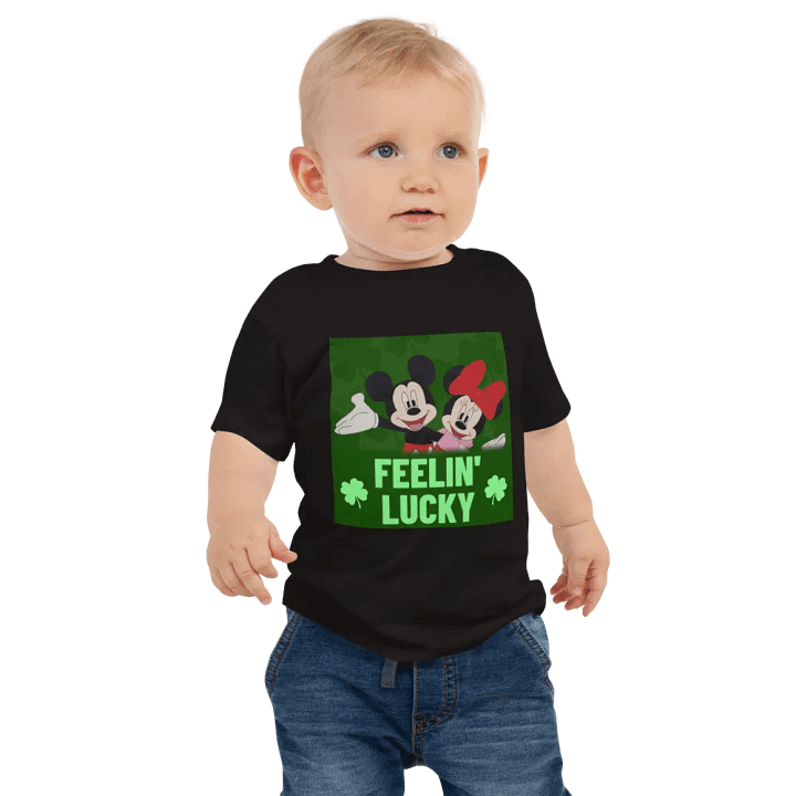 Mickey and Minnie mouse green style (art by Dina R.) acrylic painting picture - Baby Jersey Short Sleeve Tee product image (1)