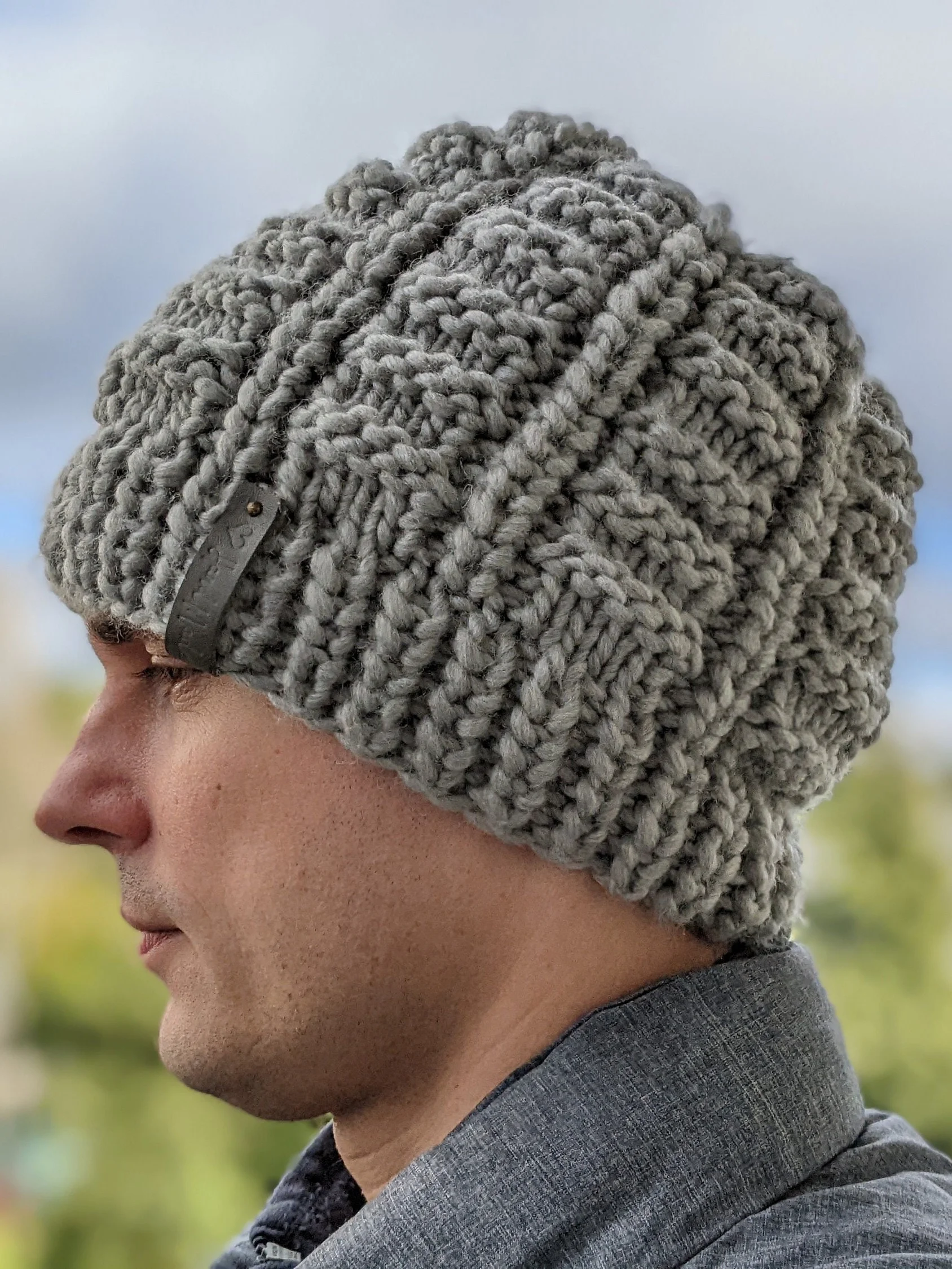 Chunky Knit Men’s Slouchy Hat Pattern product image (2)