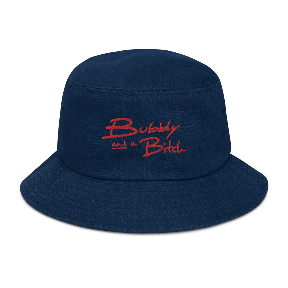 Bubbly and a B*tch (red) embroidered denim bucket hat product image (21)