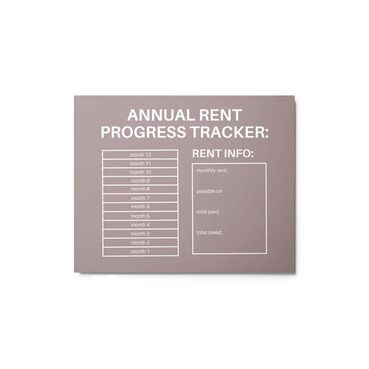 ANNUAL RENT TRACKER (white design 15) product image (1)