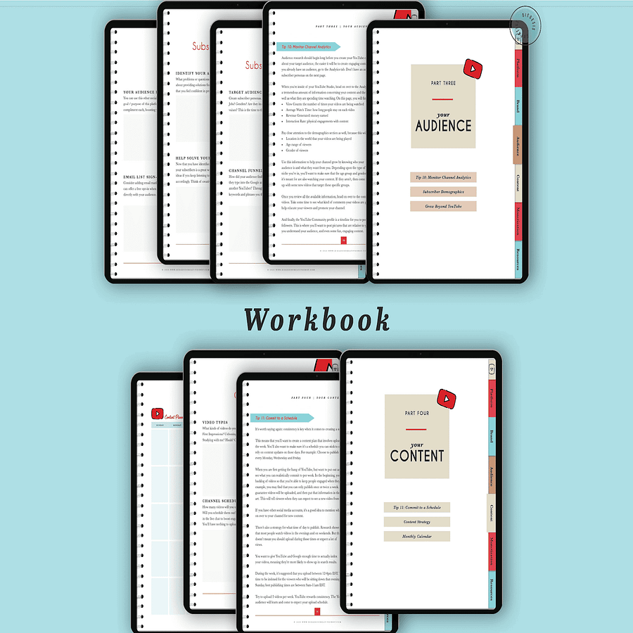 YouTube Digital Planner and Workbook Kit - Color product image (8)