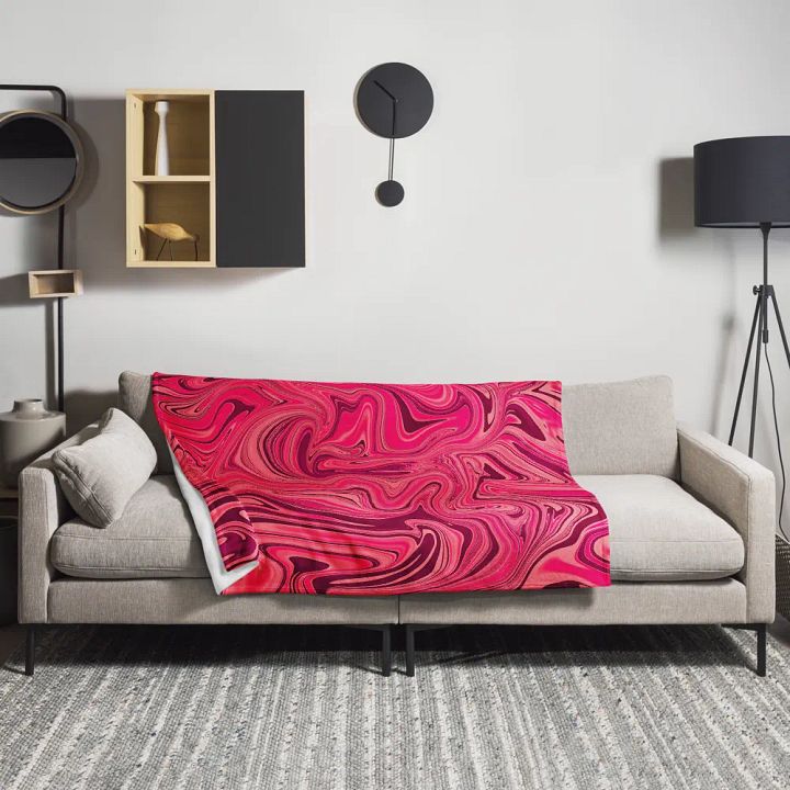 Throw Blanket - Shades of Magenta Pink Digital Fluid Art product image (1)