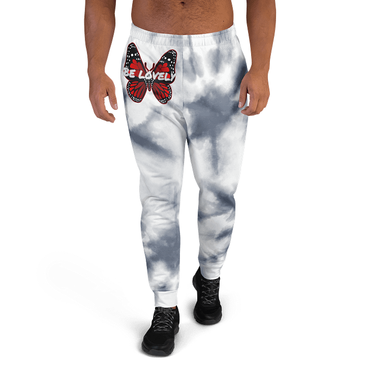 Be Lovely Butterfly Recycled Men's Joggers Gray Tie Dye product image (2)