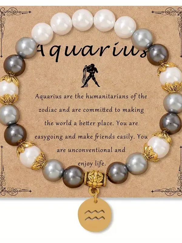 Aquarius Bohemian Style Zodiac Pendant Bracelet product image (1)