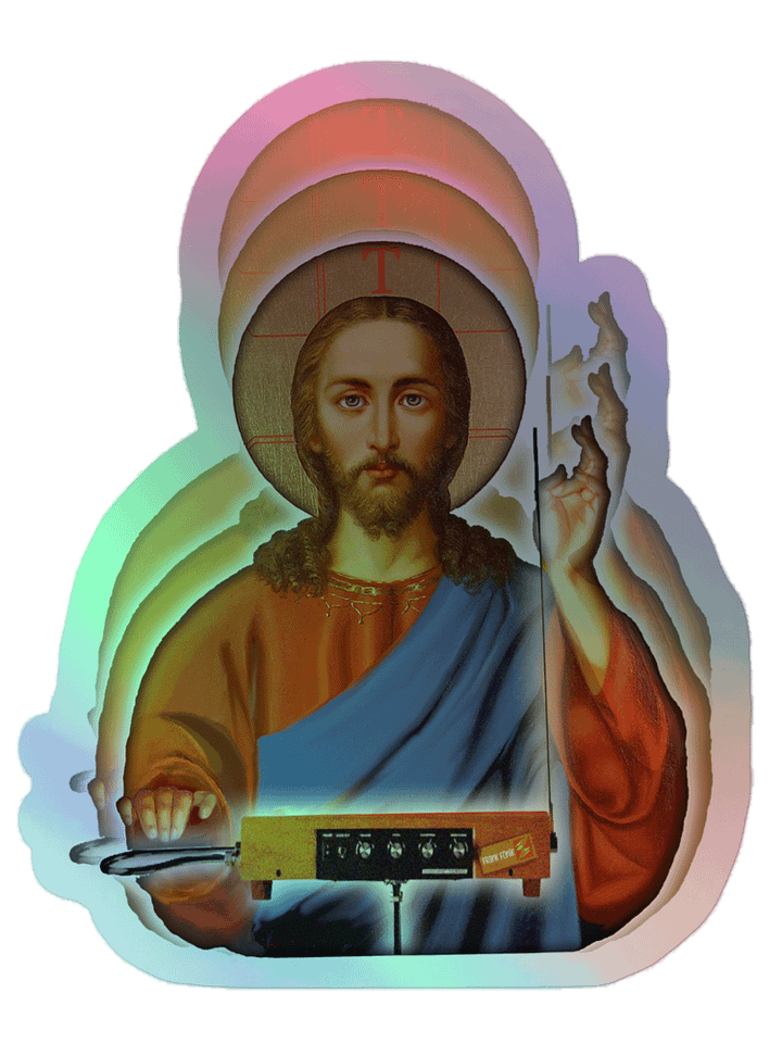 The Holy Theremin by Frank Fonik, Kiss-Cut Holographic Sticker Sheet product image (1)