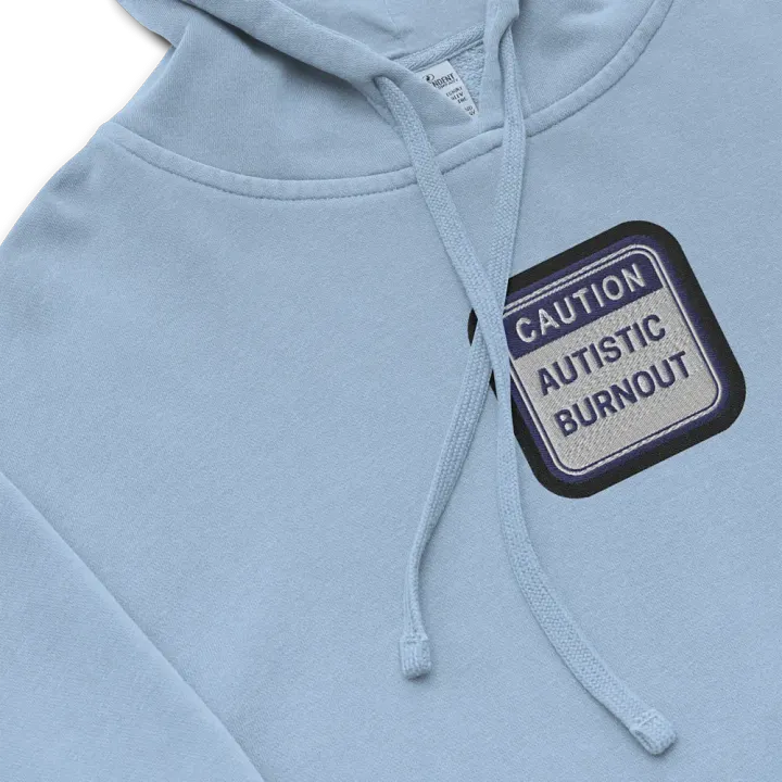 CAUTION: ASD BURNOUT embroidered pigment hoodie (navy bubble design) product image (1)