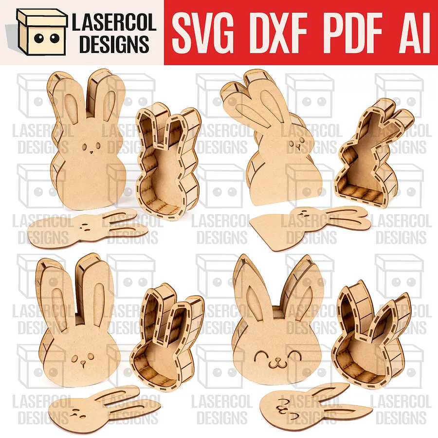 Easter Boxes Bundle (Set 1-2-3-4) - Laser Cut Files product image (1)