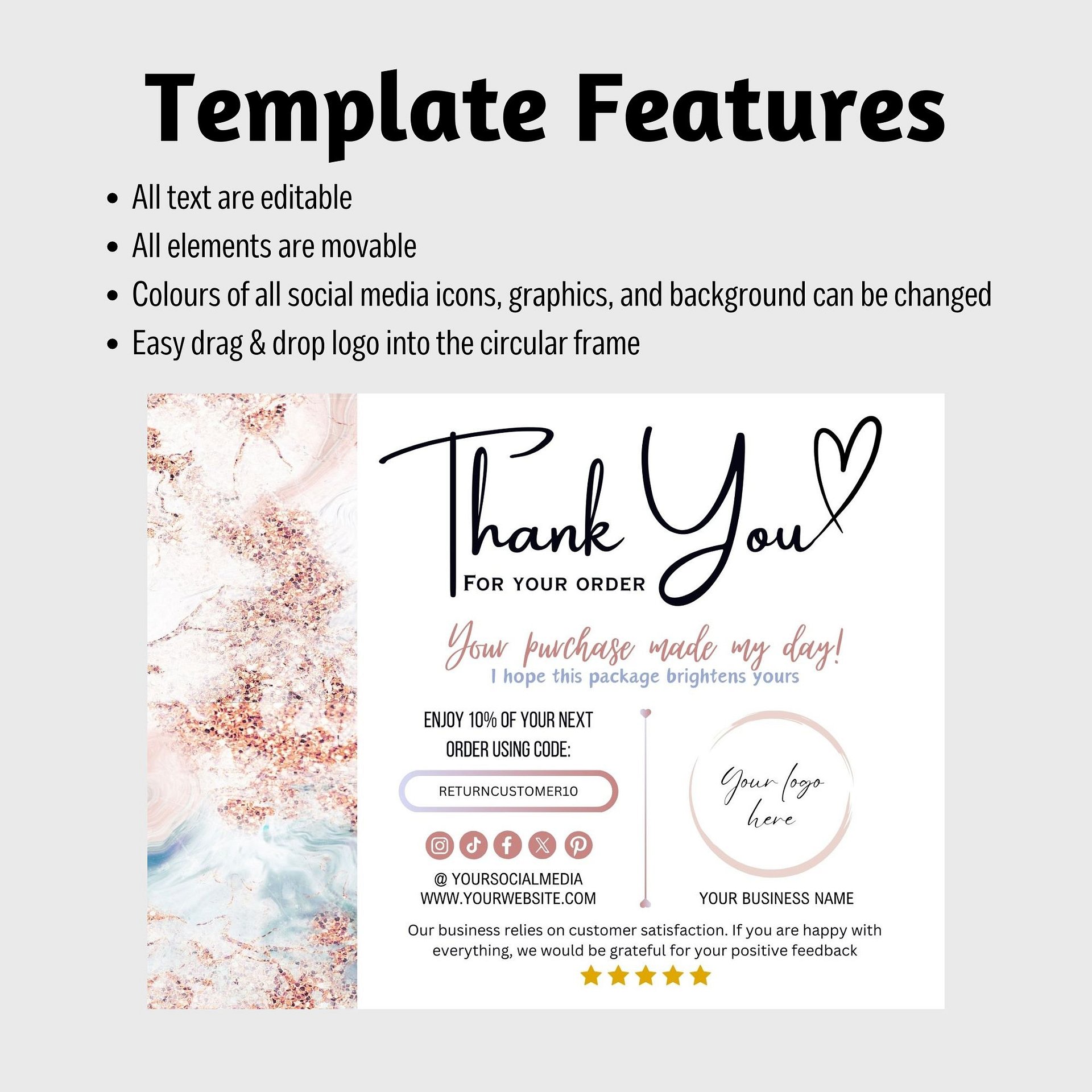 Roseanne - Thank You Card Template product image (7)