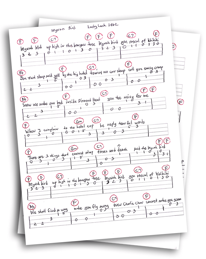 Mynah Bird - Handwritten Tab for Ukulele product image (1)