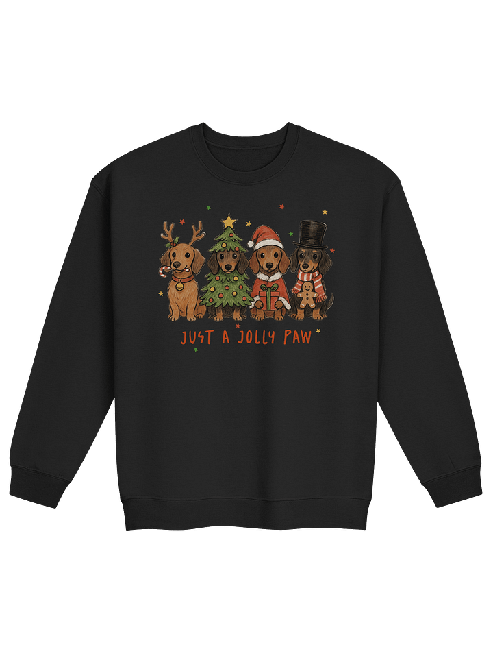 Just A Jolly Paw Dachshund Christmas Sweatshirt – Holiday Dog Mom Gift product image (1)