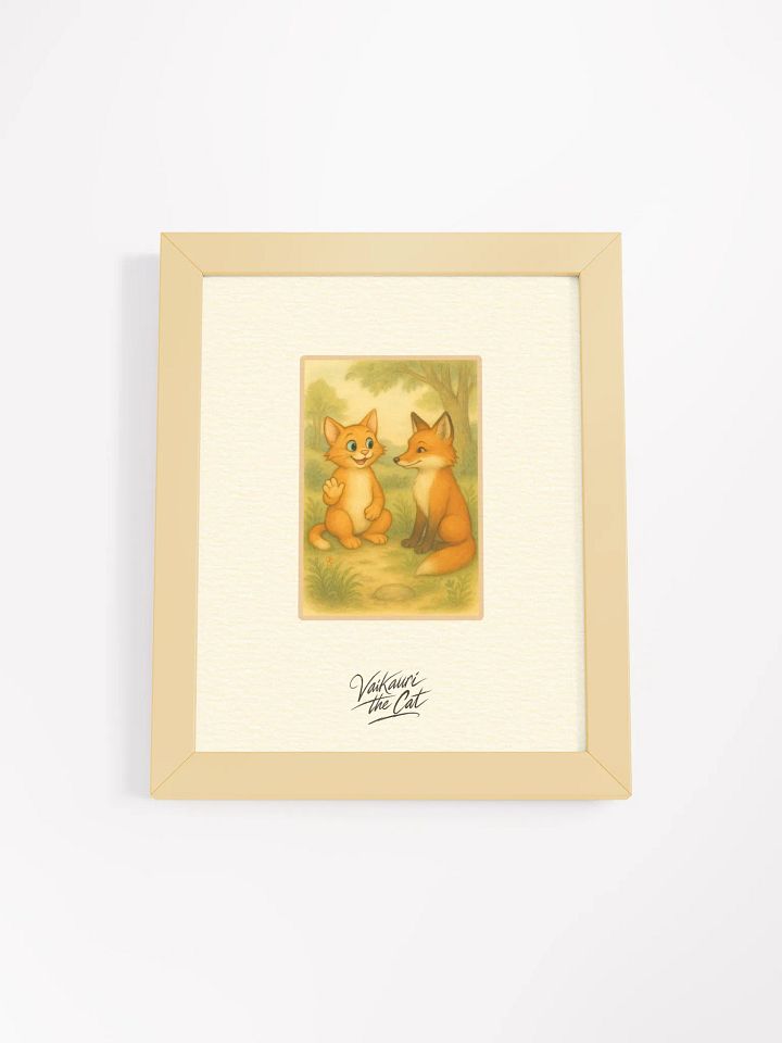 Vaikauri the Cat and Fox Framed Artprint product image (2)