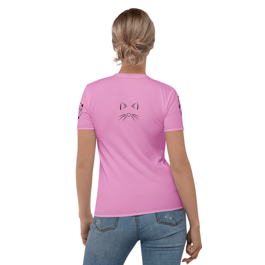 White Cat (art by Dina R.) acrylic painting - Women's Crew Neck T-Shirt product image (4)