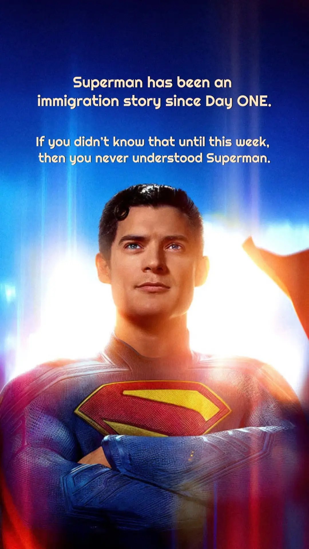 Since the first time he appeared on page, his story has been that of an “illegal” immigrant, and he represented not only the best of what America could and should be, but the best of what humanity is capable of. Not the strength of his muscles, but the strength of his courage and kindness.  He’s always been “woke”. If you think #superman changed, it’s you who went to sleep.