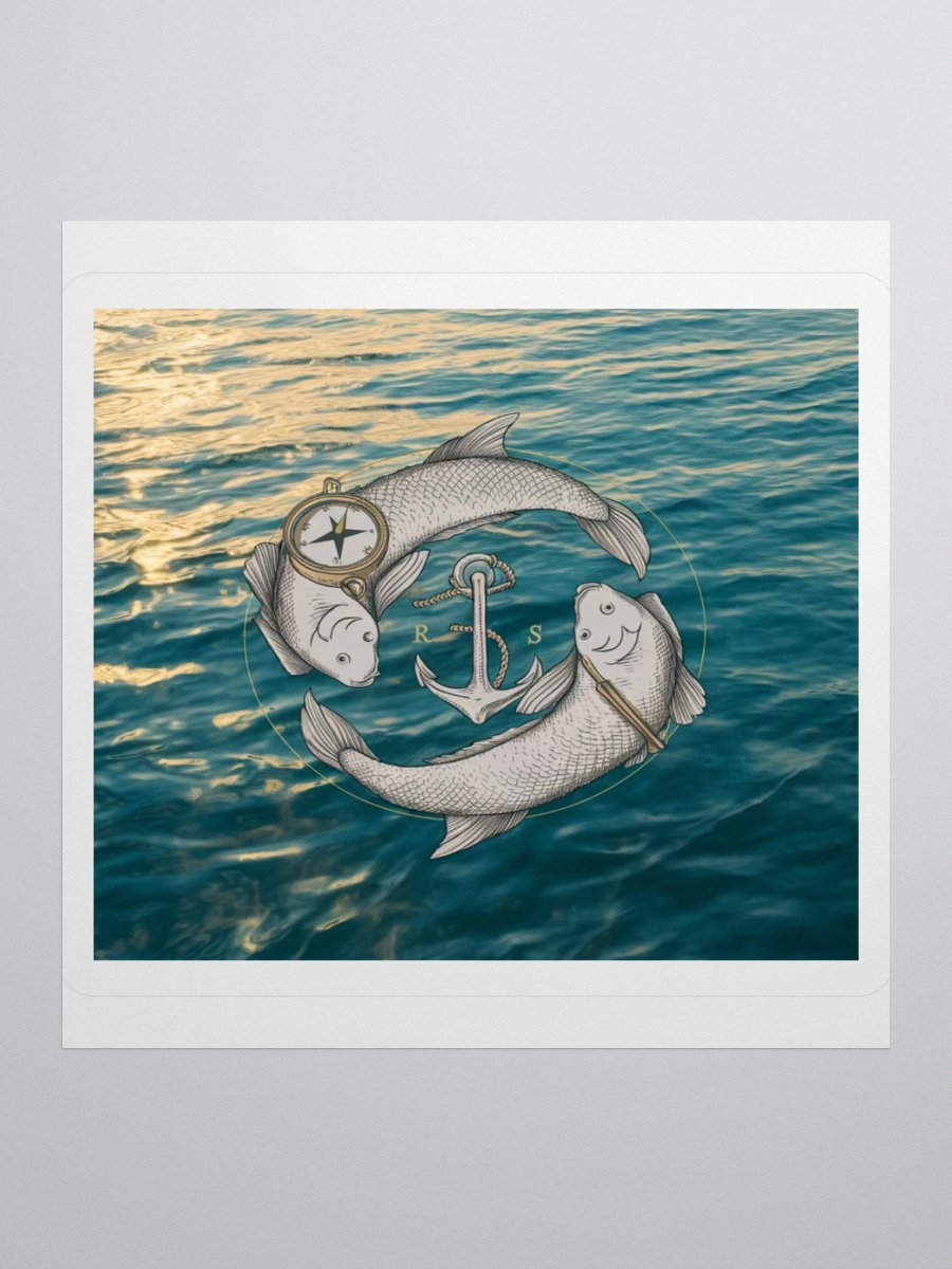 Exclusive Pisces Nautical Sticker: Dual Fish with Anchor - Perfect for Cars, Laptops, and Pisces Fans! product image (2)
