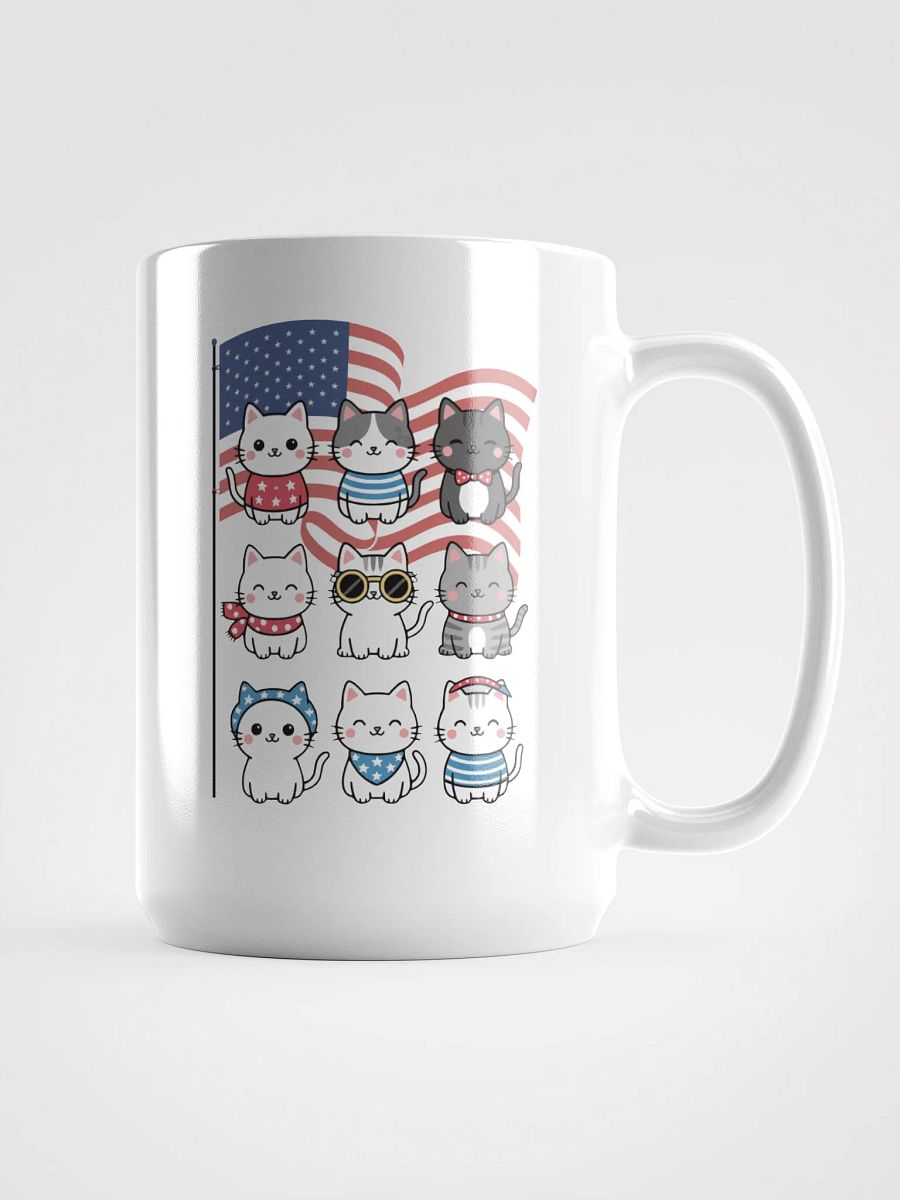 Cute Patriotic Cat Mug– 4th of July Kawaii Kitten USA Flag Mug product image (1)
