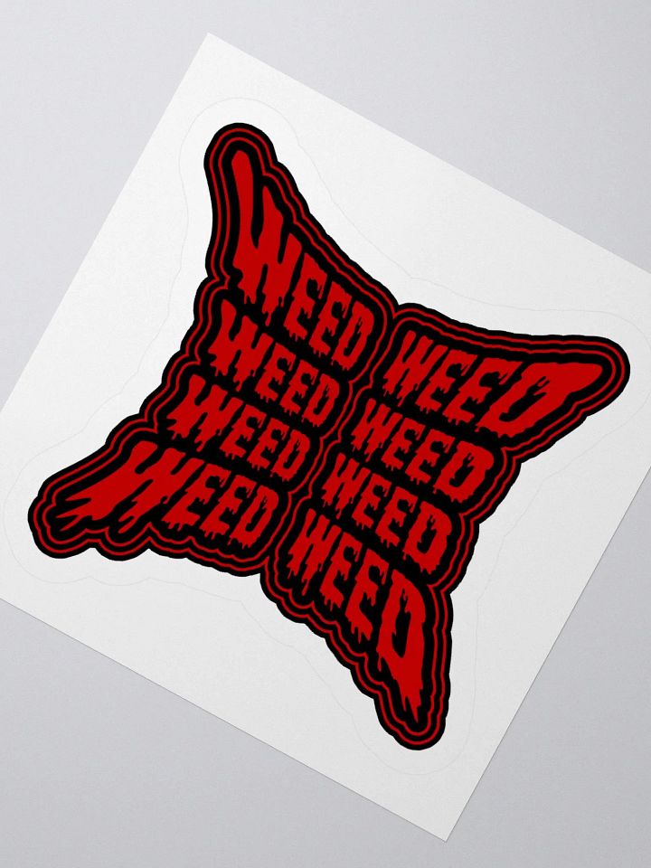 Red Black Weird Weed Stoner Sticker, Cannabis Butterfly 420 Art product image (2)