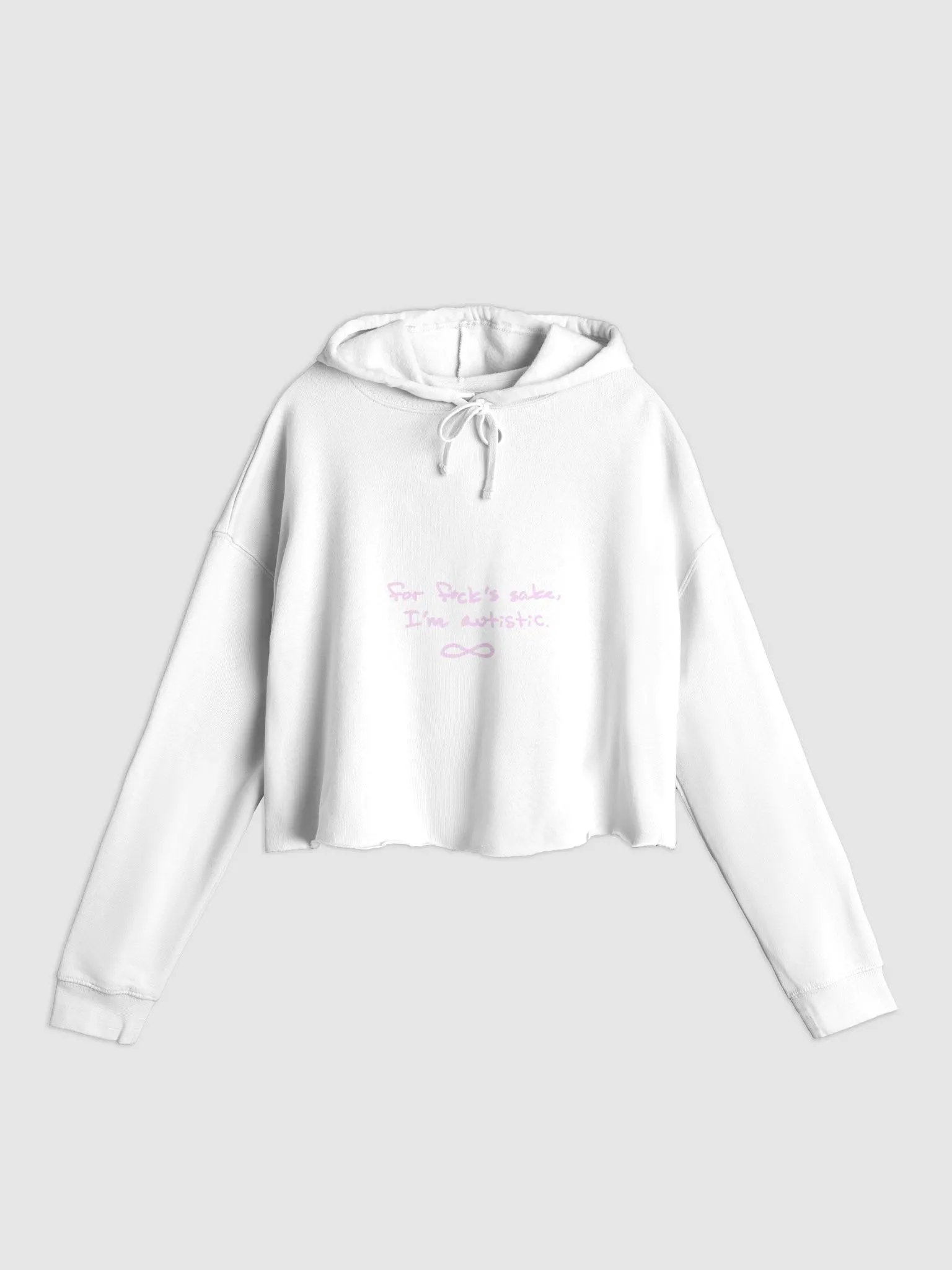FFS, I'm autistic. (light-pink design) lightweight cropped hoodie product image (7)