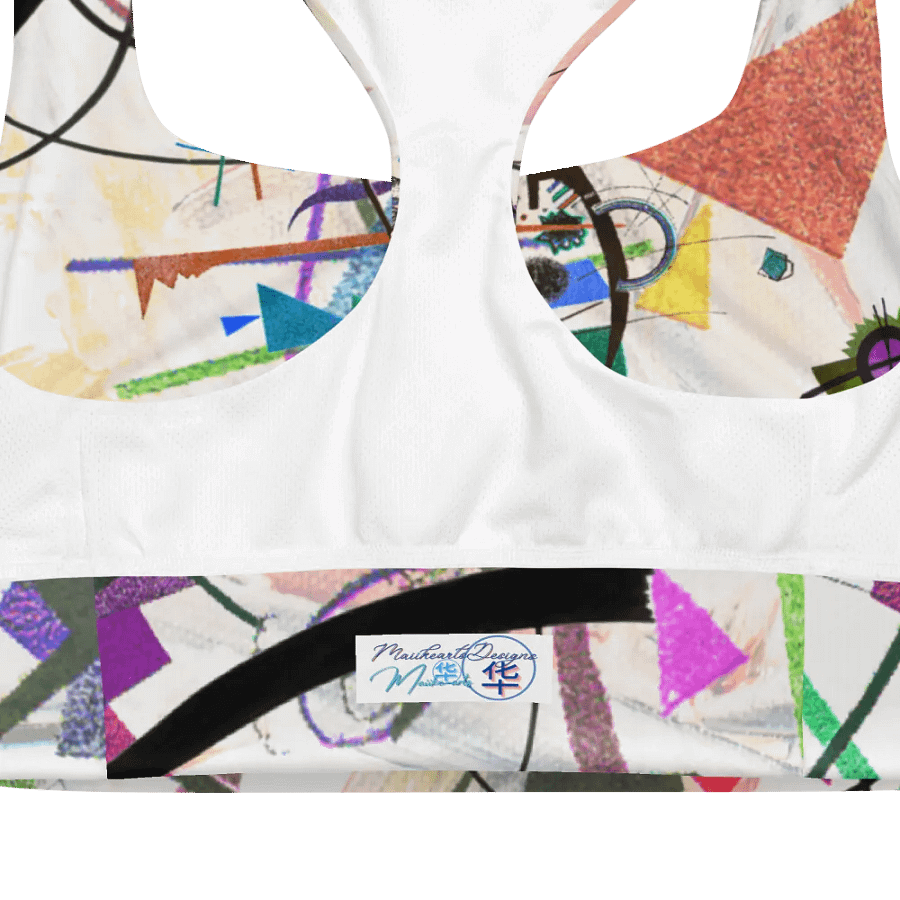 Abstract Lithographic Pattern Design Longline Sports Bra - V2 product image (10)