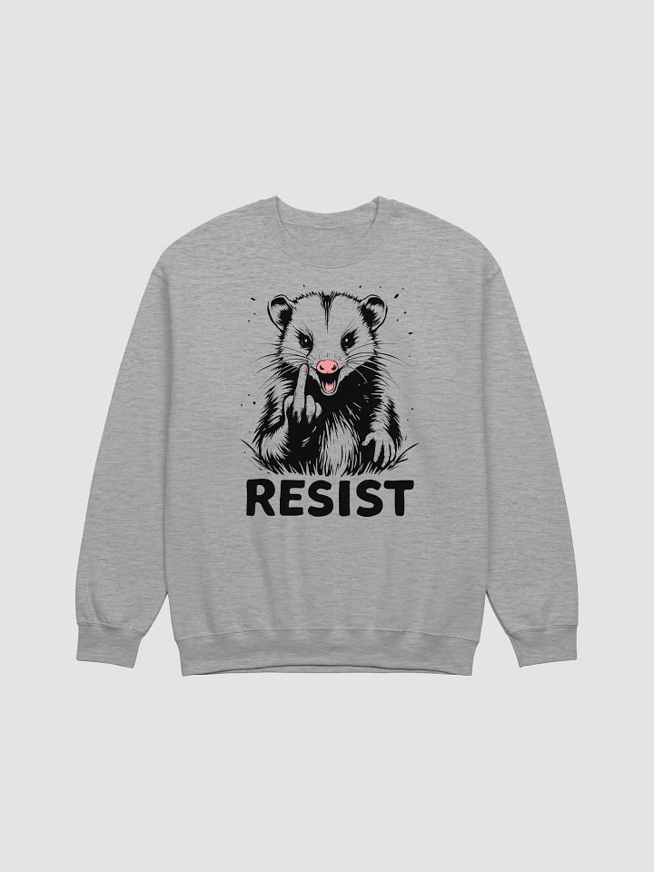 Resist Fight Fascism Angry Opossum Middle Finger Anti Trump Anti Maga Anti Musk Pro Liberal Sweatshirt product image (2)