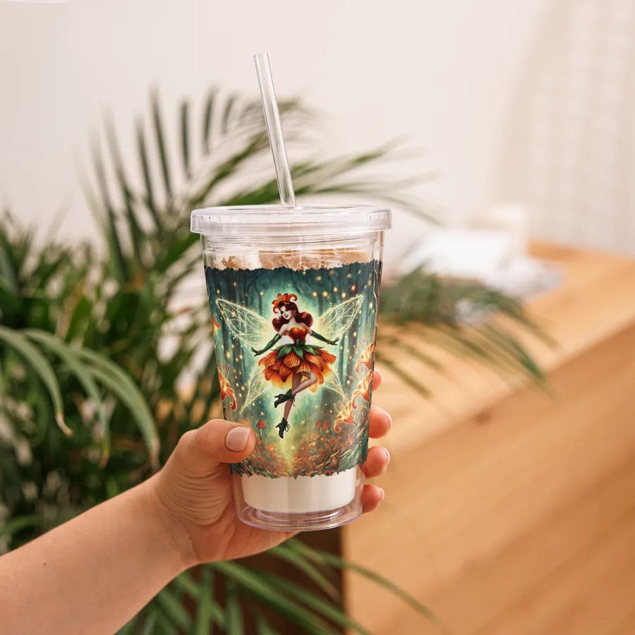 Enchanted Orange Lily Fairy Double Wall Tumbler product image (11)