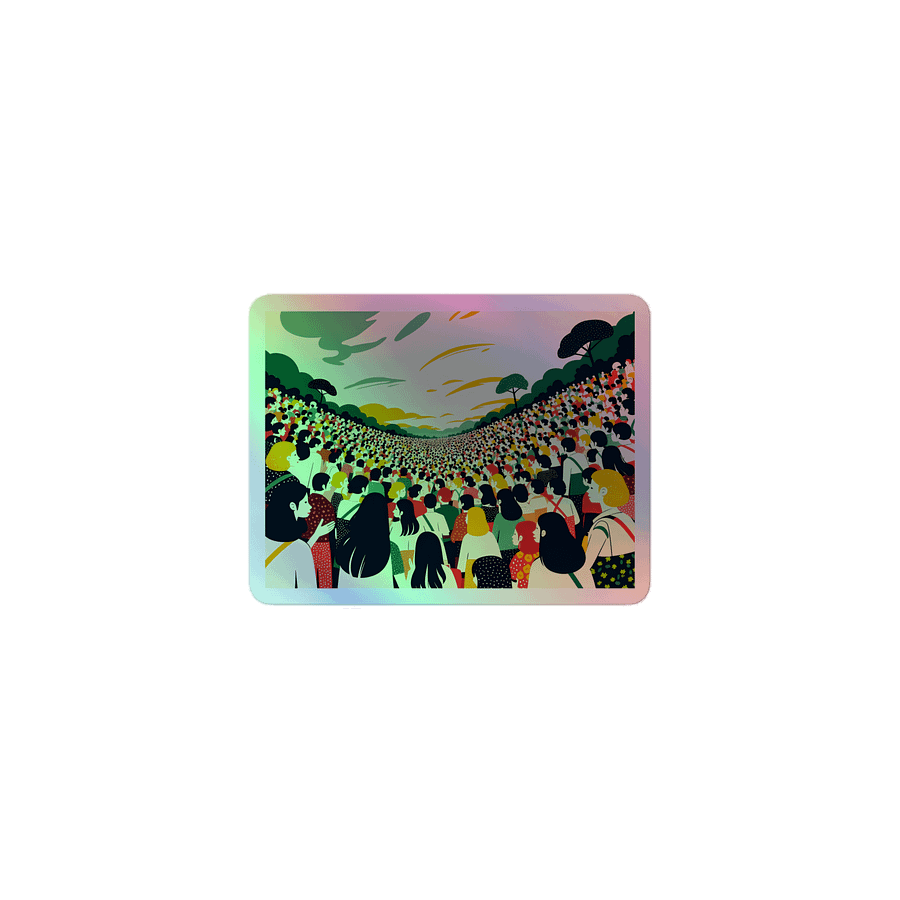 Unity in Diversity Crowd Art Holographic Sticker product image (1)