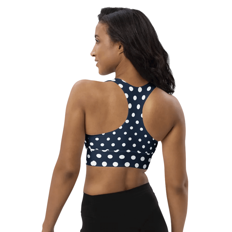White/Navy Polka Dots Sports Bra product image (12)