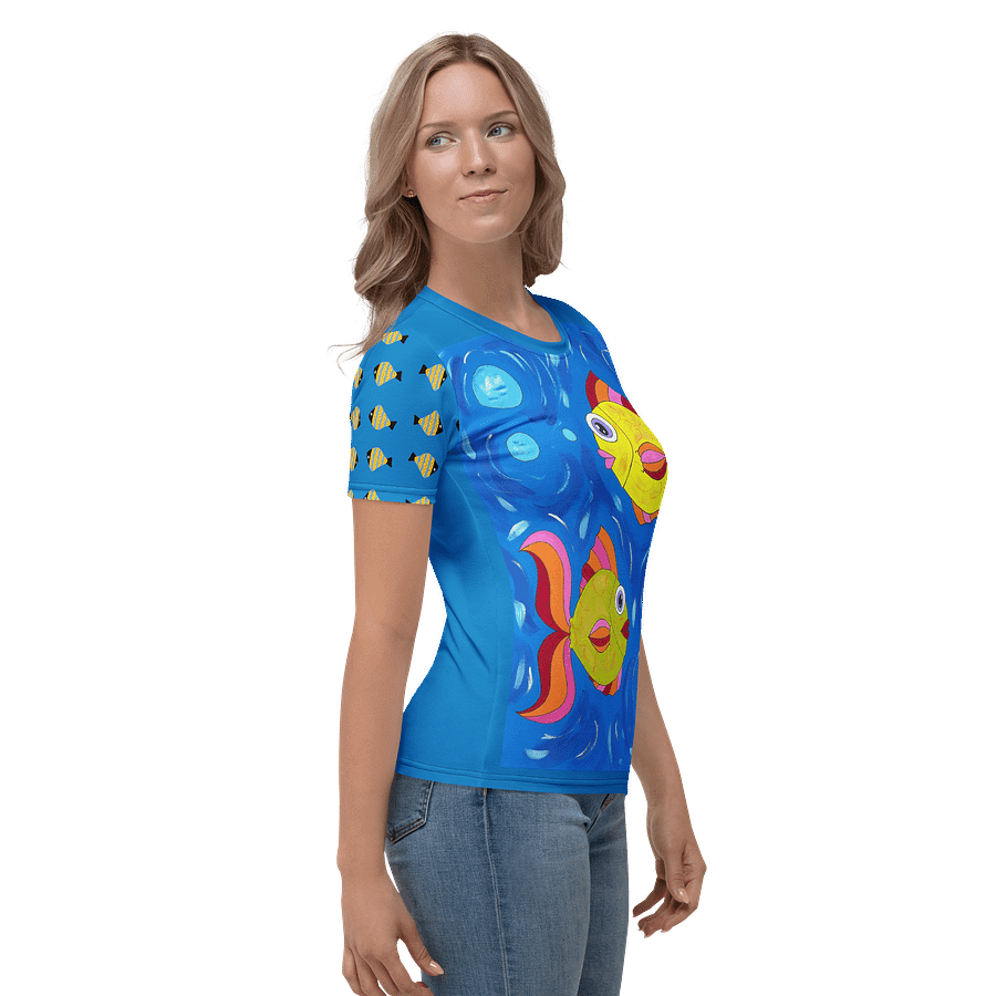 Fish style (art by Dina R.) acrylic painting picture - Womens Crew Neck T-Shirt product image (4)