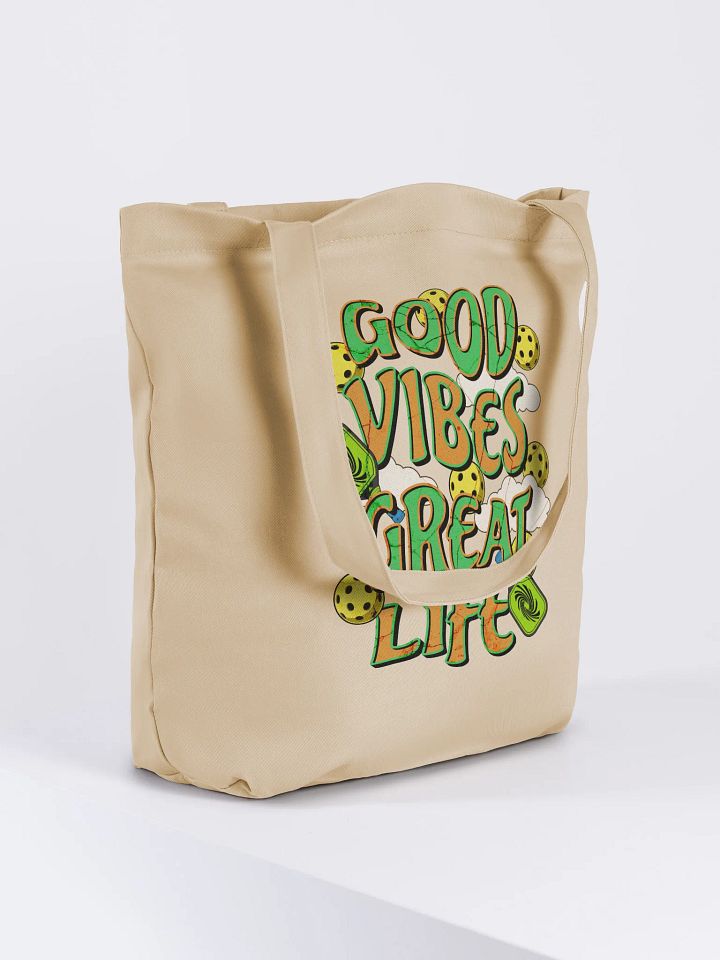 Good Vibes Great Life Pickleball Eco-Friendly & Playful Tote product image (4)