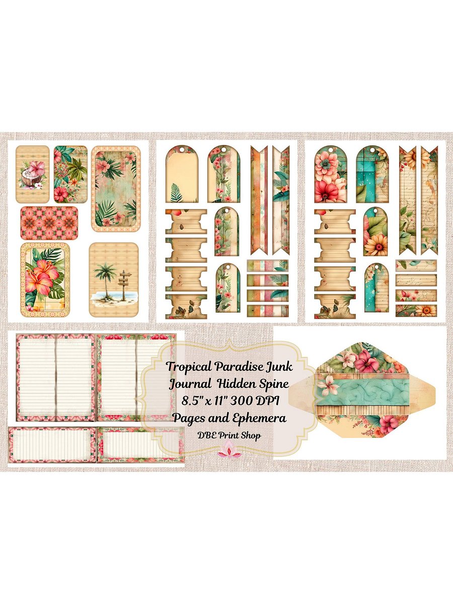 Tropical Paradise Travel Junk Journal w/Hidden Spine product image (5)