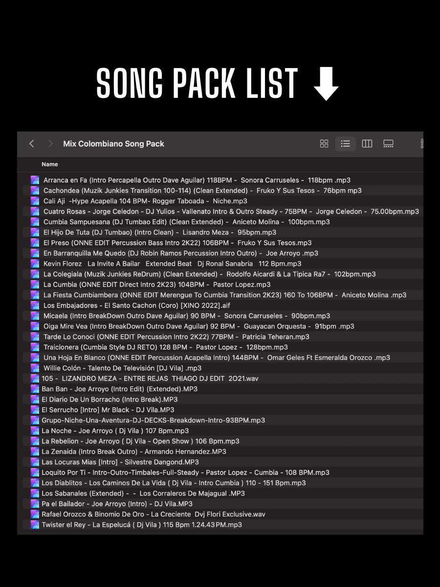 Mix Colombiano - Song Pack/Paquete de Canciones (34 Songs/Canciones) product image (2)